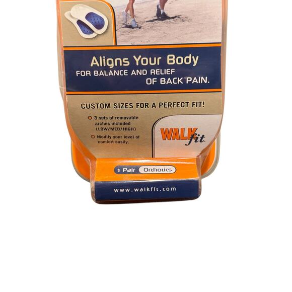 WalkFit Blue Orthotics for Balance & Relief Insert Insoles Women 7-7.5 Men 6-6.5 - Picture 2 of 6